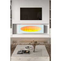 Living and Home 42inch Freestanding Electric Fireplace with Remote in White