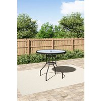 Garden Round Tempered Glass Marble Coffee Table