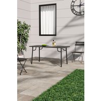 Living and Home Outdoor Garden Metal Dining Table in Black
