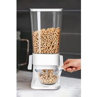 Living and Home 6L Large Airtight Cereal Nuts Dispenser Grain Storage Bin Dry Food Cereal Container for Kitchen in White