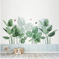 Living and Home Rainforest Tropical Plant Decoration Wall Sticker in Green