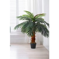 H&O Direct Artificial Potted Plant Palm Tree for Home Decoration in Green