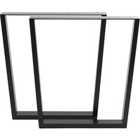 Living and Home 66x7x71cm Industrial Set of 2 Table Legs DIY Steel Furniture Legs in Black | Size: 66 x 7 x 71 cm