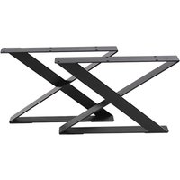Living and Home 40x5x30cm Industrial Heavy Duty X Shape Iron Table Legs in Black | Size: 40 x 5 x 30 cm