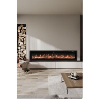 Living and Home 70 Inch Electric Fireplace with Remote 12 Flame Colours 1800W in Black