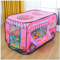 H&O Direct Ice Cream Truck-Themed Play Tent with 2 Top Opening in Pink