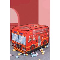 H&O Direct Fire Engine-Themed Play Tent with 2 Top Openings in Red
