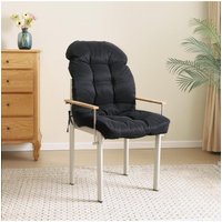 H&O Direct 125CM x 53CM Outdoor Waterproof Tufted Swing Seat Cushion in Black | Size: 125 cm x 53 cm