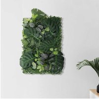 H&O Direct 60cm L x 40cm W Artificial Green Plants Wall Hedge | Size: 60 cm L x 40 cm W
