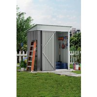 Living and Home 5 x 3 ft Pent Metal Shed Garden Storage Shed with Lockable Door, Grey