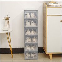 Living and Home 12 Pcs Foldable Shoe Storage Boxes in Grey