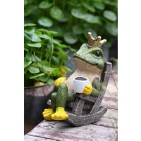 H&O Direct Frog Prince Figurine Resin Tabletop Ornament in Green