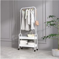 H&O Direct Modern Rolling White Clothes Rack