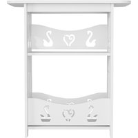 Living and Home 2-Tier PVC Side Table Small Nightstand in White