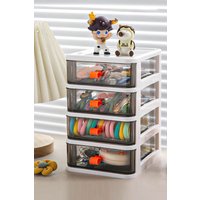 Living and Home Desktop Drawer Transparent Stationery Storage Box in White