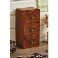Living and Home Retro 3-Drawers Wooden Organizer Box in Brown
