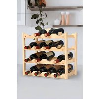 Living and Home 4-Tier Bamboo Wood Wine Rack in Natural