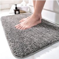 Living and Home 40Cm x 60Cm Fast Dry Absorbent Premium Bathroom Mat in Grey | Size: 40 cm x 60 cm