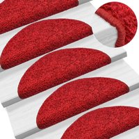 Berkfield Home Carpet Stair Treads 15 pcs Red 65x21x4 cm | Size: Medium