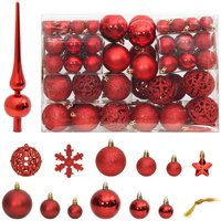 Berkfield Home 111 Piece Christmas Bauble Set Red Polystyrene