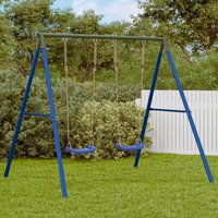 Berkfield Home Swing Frame for Outdoor with 4 Hanging Hooks Blue Steel