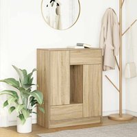 Berkfield Home Sideboard with Drawers & Doors Sonoma Oak 73x31x90 cm in Brown | Size: 73 x 31 x 90 cm