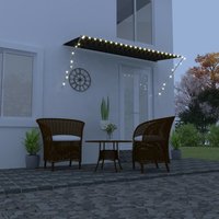 Berkfield Home Retractable Awning with LED 300x150 cm Anthracite in Black