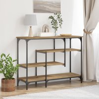 Berkfield Home Console Table Artisan Oak 100x35x75 cm Engineered Wood & Steel in Brown | Size: 100 x 35 x 75 cm