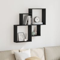 Berkfield Home Black Oak Wall Cabinet - 80x15x78.5 cm, Made from Engineered Wood | Size: 80x15x78.5 cm