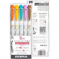 Zebra MILDLINER BRUSH HIGHLIGHTER 5PK WALLET(WARM)