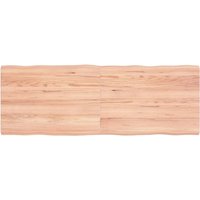 Berkfield Home Table Top Light Brown 140x50x(2-4)cm Treated Solid Wood Live Edge