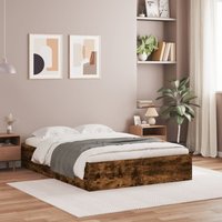 Berkfield Home Bed Frame with Drawers without Mattress Smoked Oak 120x200 cm in Brown | Size: Small Double