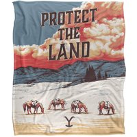Yellowstone Protect The Land Silky Touch Super Soft Throw Blanket 152 X 127 cm in White