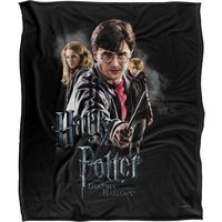 Harry Potter Deathly Hollows Cast Silky Touch Super Soft Throw Blanket 152 X 127 cm in White