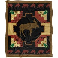 JQ Licensing Southwest Moose 2 Silky Touch Super Soft Throw Blanket 152 X 127 cm in White