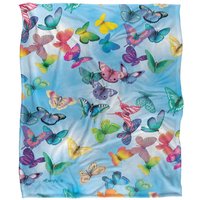 JQ Licensing Royce Mcclure Butterfly Sky Pattern Silky Touch Super Soft Throw Blanket 152 X 127 cm in White