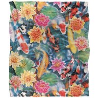 JQ Licensing Royce Mcclure Koi Fish Garden Silky Touch Super Soft Throw Blanket 152 X 127 cm in White
