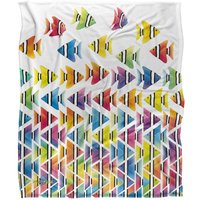 JQ Licensing Royce Mcclure Zig Zag Tropical Fish Silky Touch Super Soft Throw Blanket 152 X 127 cm in White