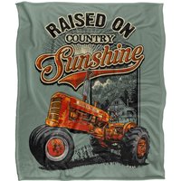 JQ Licensing Rle Raised On Sunshine Tractor Silky Touch Super Soft Throw Blanket 152 X 127 cm in White