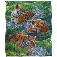 JQ Licensing Jmm-Jp Tigers In Water Silky Touch Super Soft Throw Blanket 152 X 127 cm in White