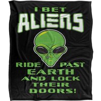 JQ Licensing Sle Aliens Lock Doors Silky Touch Super Soft Throw Blanket 152 X 127 cm in White