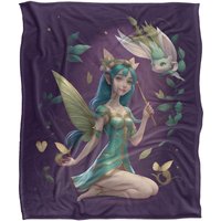 JQ Licensing James Piazza Fairy With Blue Hair Silky Touch Super Soft Throw Blanket 152 X 127 cm in White