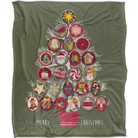 JQ Licensing Lc Christmas Tree Ornaments Silky Touch Super Soft Throw Blanket 152 X 127 cm in White