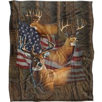 Cf Jp Usa American Flag Deer Silky Touch Super Soft Throw Blanket 152 X 127 cm
