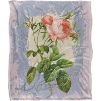 JQ Licensing Love Happiness Joy Flower Silky Touch Super Soft Throw Blanket 152 X 127 cm in White