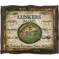 JQ Licensing Lunkers Bait Tackle Sign Silky Touch Super Soft Throw Blanket 152 X 127 cm in White