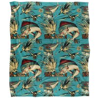 JQ Licensing Jl-Jp-Jq Dorado Fishing Tiki Silky Touch Super Soft Throw Blanket 152 X 127 cm in White