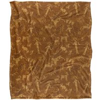 JQ Licensing Jl-Jp Hunting Petroglyph Pattern Silky Touch Super Soft Throw Blanket 152 X 127 cm in White