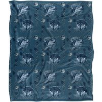 JQ Licensing Cf-Jp Wolf Howl Moon Pattern Silky Touch Super Soft Throw Blanket 152 X 127 cm in White