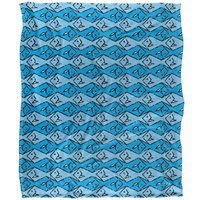 JQ Licensing Jl-Jp Zip Fishing Pattern Blue Silky Touch Super Soft Throw Blanket 152 X 127 cm in White